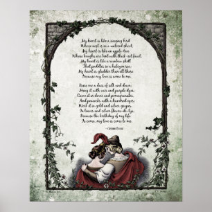 Póster Rossetti "Love" Victorian Art Poem 16x20