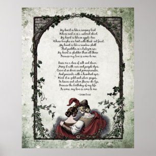Póster Rossetti "Love" Victorian Art Poem 24x30