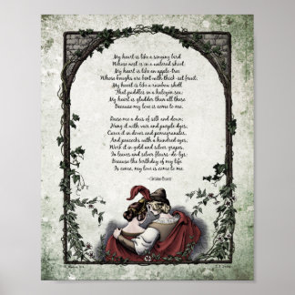Póster Rossetti "Love" Victorian Art Poem 8x10