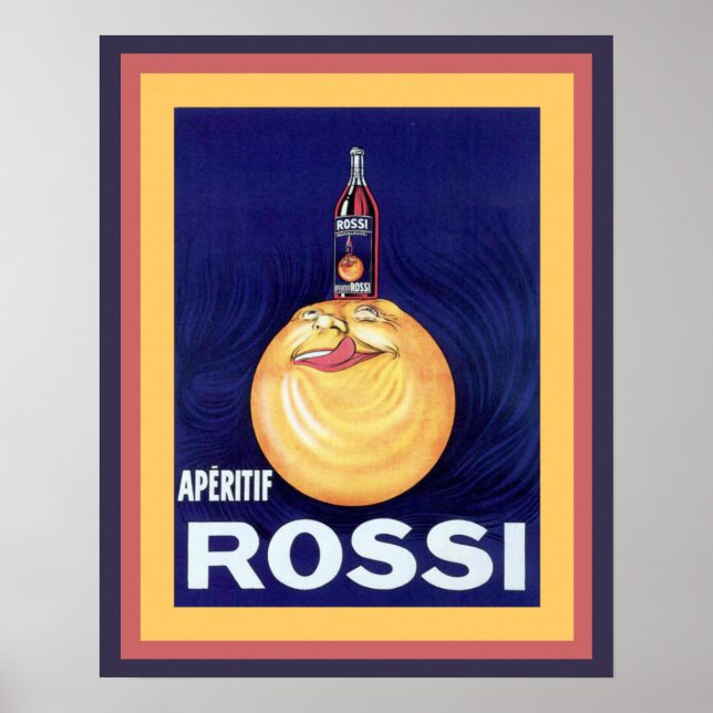 Póster Rossi Apertif Poster publicitario de época 16 x20 (Frente)