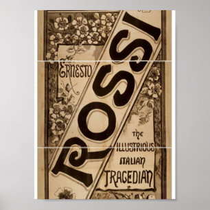 Póster Rossi, Teatro Retro "Tragediano Italiano"