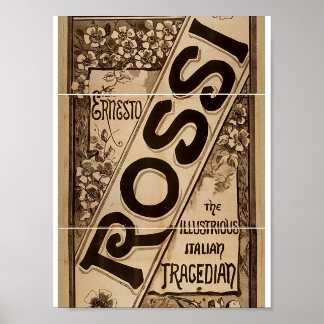 Póster Rossi, Teatro Retro "Tragediano Italiano" (Frente)
