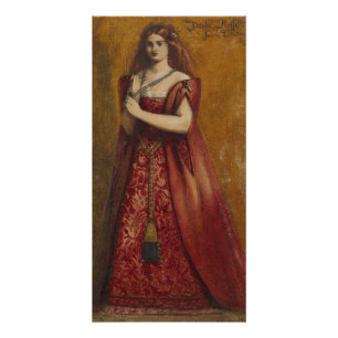 Póster Rosso Vestita de Dante Gabriel Rossetti brillante