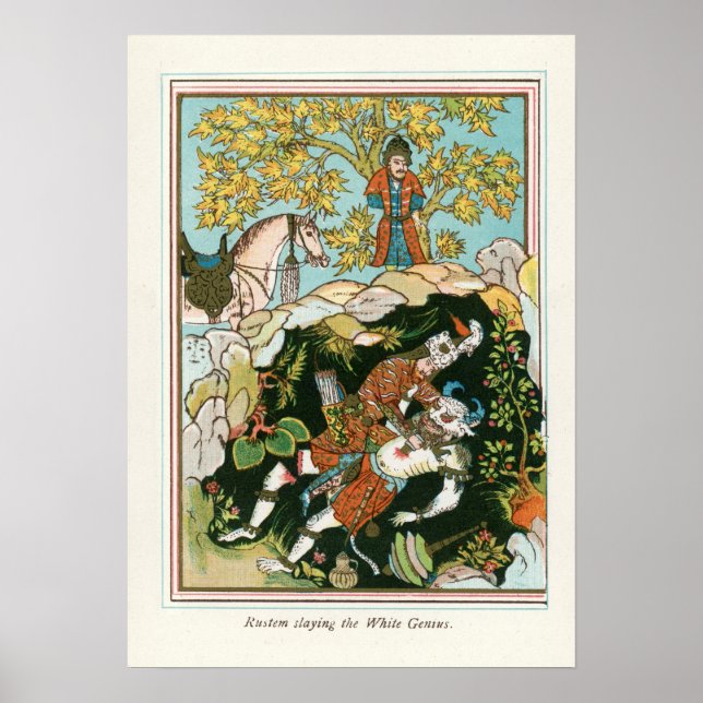 Póster Rostam mata al genio blanco (Frente)