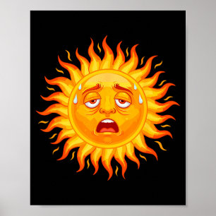 Póster Rostro cansado sudoroso sol verano ola de calor hu