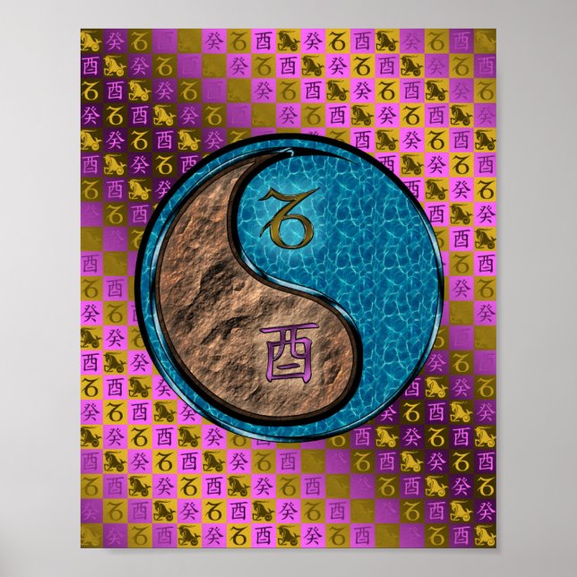 Póster Rostro de Capricornio y Agua (Frente)