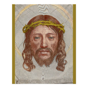 Póster Rostro de Cristo de Claude Mellan grabado de 1649