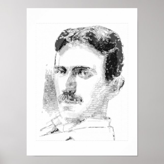 Póster Rostro de Nikola Tesla (Frente)