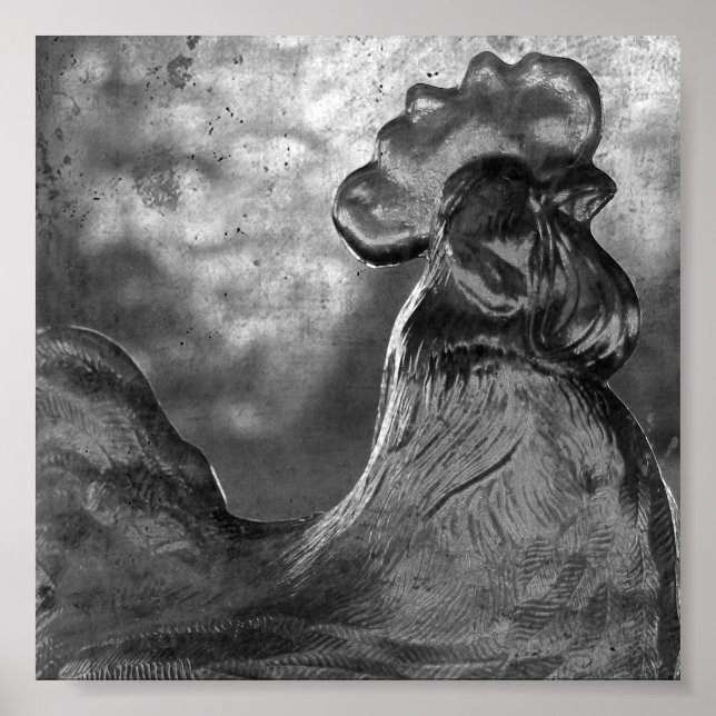 Póster Rostro de Vintage Poster de Vidrio (Frente)