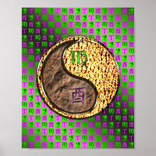 Póster Rostro de Virgo y Fuego