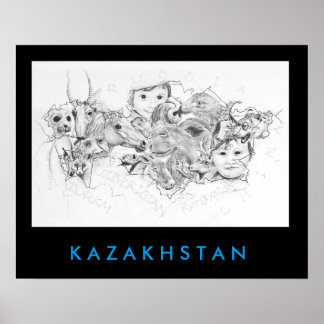 Póster Rostros de Kazajistán