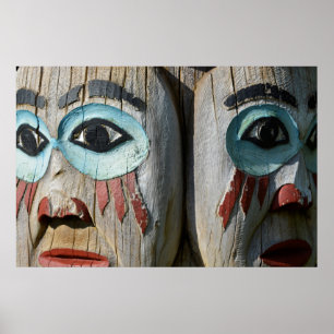 Póster Rostros De Un Tótem, Alaska