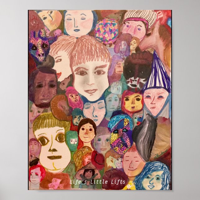 Póster Rostros del mundo por artista, dHardman (Frente)