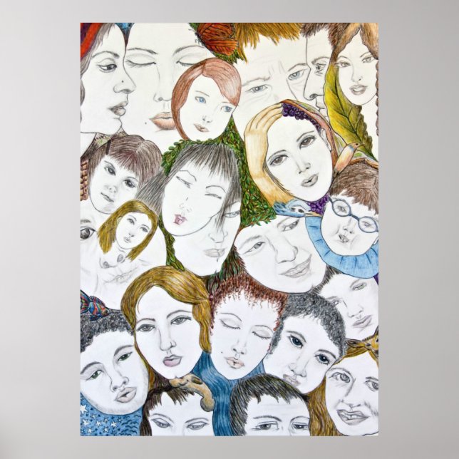 Póster Rostros en la multitud (Frente)