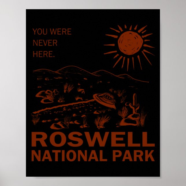 Póster Roswell National Park Ufo Flying Saucer Aliens  (Frente)