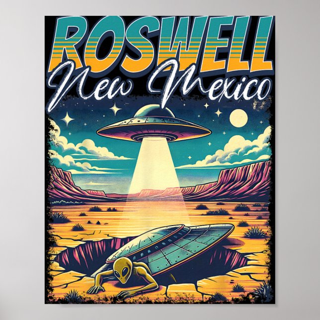 Póster Roswell New Mexico 1947 Alien Abduction Ufo Crash  (Frente)