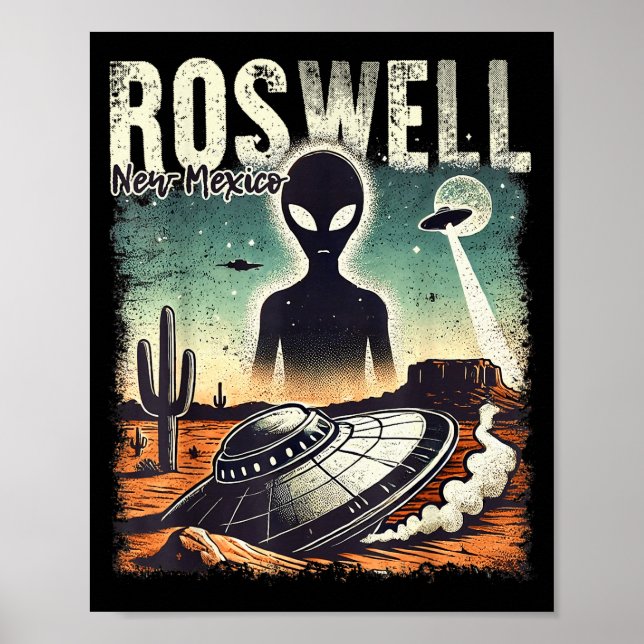 Póster Roswell New Mexico 1947 Alien Abduction Ufo Crash  (Frente)