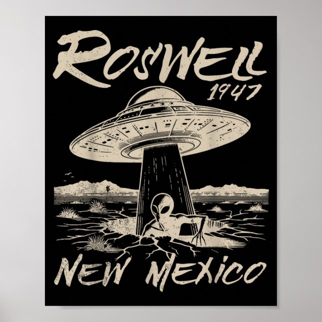 Póster Roswell New Mexico 1947 Alien Abduction Ufo Crash  (Frente)