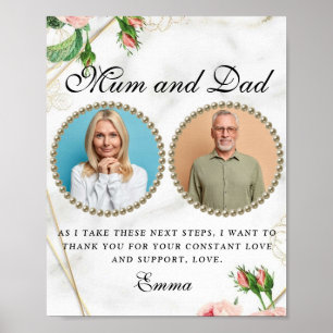 Póster Rosy Rubor Padres de la novia gracias regalo