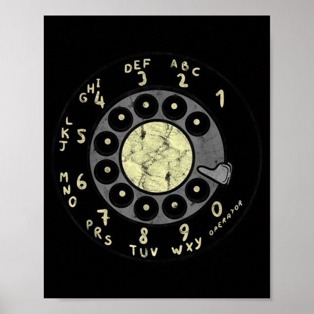 Póster Rotary Dial Vintage Old Phones Numbers  (Frente)