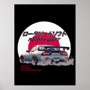 Póster Rotary Drift RX-7 - Leyenda Callejera Japonesa