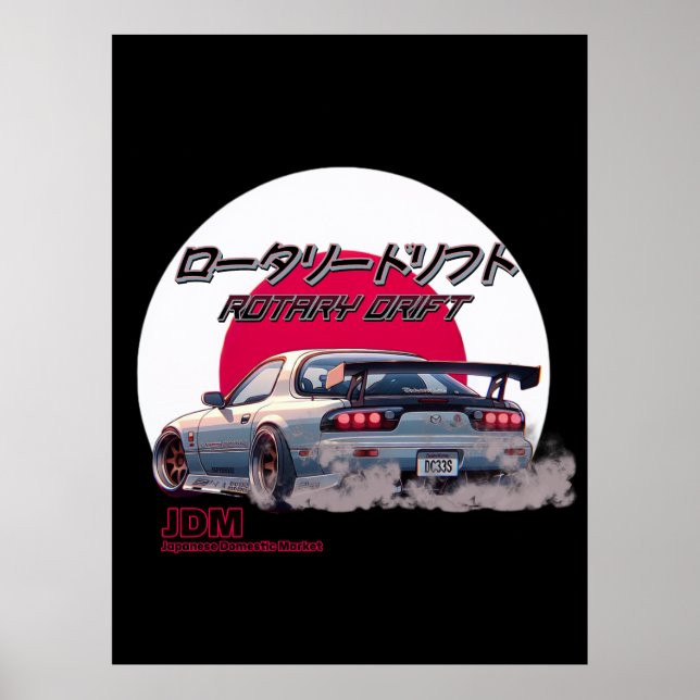 Póster Rotary Drift RX-7 - Leyenda Callejera Japonesa (Frente)
