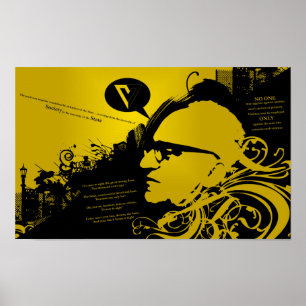 Póster Rothbard con comillas