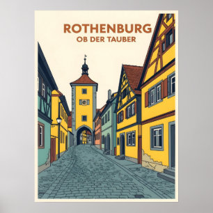 Póster Rothenburg ob der Tauber Vintage