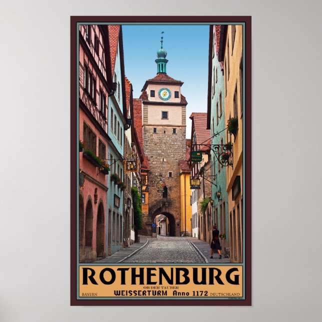 Póster Rothenburg od Tauber - Weisserturm (Frente)