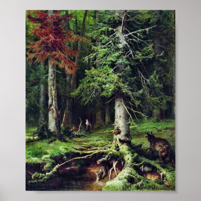 Póster Rotkäppchen Little Red Riding Hood Grimm cuento de (Frente)