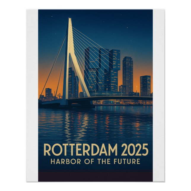 Póster Rotterdam - "Puerto del Futuro (Anverso)