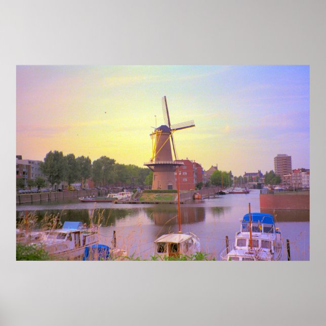 Póster Rotterdam, Schiedam windmill and old harbour (Frente)