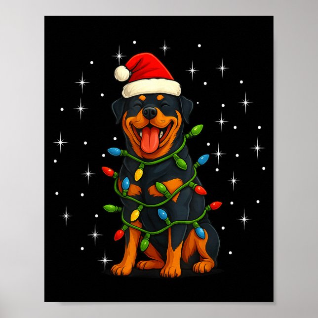 Póster Rottweiler Dog Christmas Pj Pajama Men Women Pjs F (Frente)