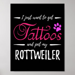 Póster Rottweiler Dog Lover Tattoo Funny Perro Mamá Regal
