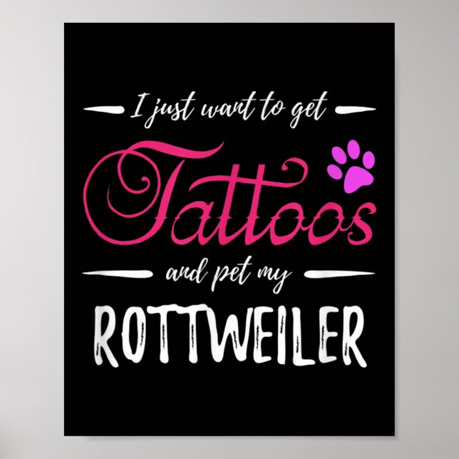 Póster Rottweiler Dog Lover Tattoo Funny Perro Mamá Regal (Frente)