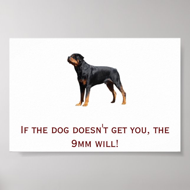 Póster Rottweiler y 9 mm (Frente)