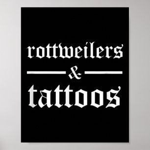 Póster Rottweilers Y Tattoos Divertidos Dueños De Perros 