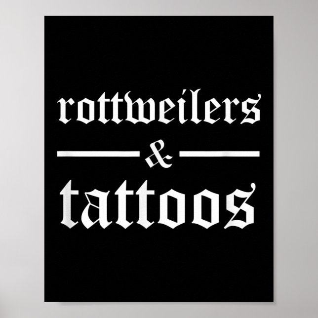 Póster Rottweilers Y Tattoos Divertidos Dueños De Perros  (Frente)