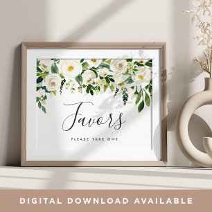 Póster Rótulo a favor de la boda floral de alabastro