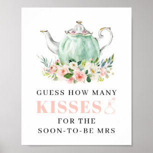 Póster Rótulo a favor de la fiesta del té de la ducha de