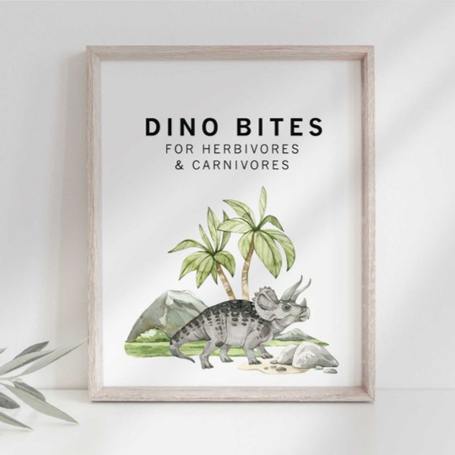 Póster Rótulo acuarela jurásico Dino Bites (Subido por el creador)