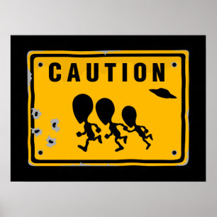 Póster Rótulo Alien Crossing