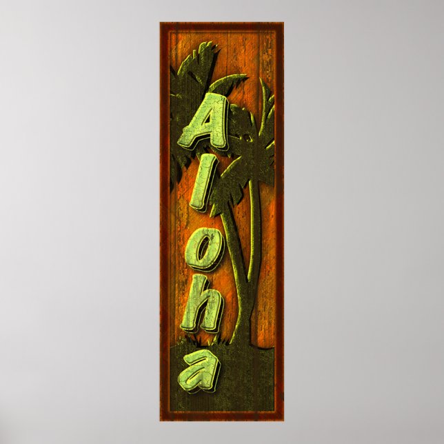 Póster Rótulo Aloha (Frente)