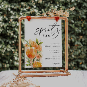 Póster Rótulo Aperol Spritz Bar Bridal Shower