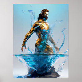 Póster Rótulo Aquarius Zodiac