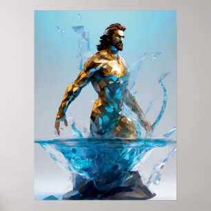 Póster Rótulo Aquarius Zodiac