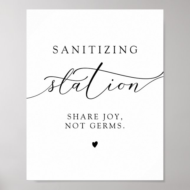 Póster RÓTULO ASHER Elegant Calligraphy Sanitization Stat (Frente)