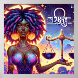 Póster Rótulo Astrológico Horoscopio Libra Zodiac