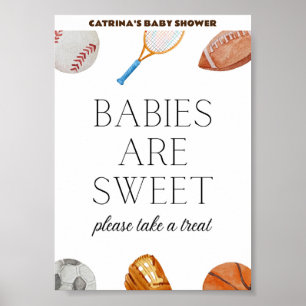 Póster Rótulo Baby Shower Allstar Sports 5x7