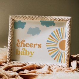 Póster Rótulo Baby Shower Baby Sun